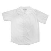 36 Wholesale Girls Short Sleeve Peter Pan Collar Blouses In White Size 5