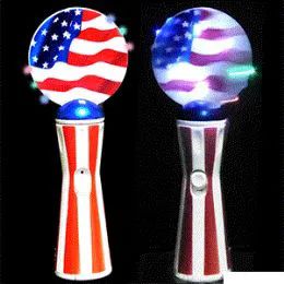 48 Pieces Flashing American Flag Wands - 4th Of July