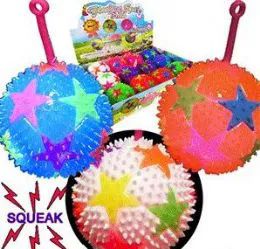 96 Wholesale Flashing Star Spiky YO-Yo Balls W/ Squeakers