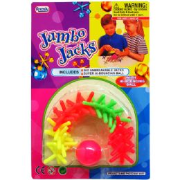 72 Pieces Colored Jumbo Jacks Playset In Blister Card - Novelty Toys