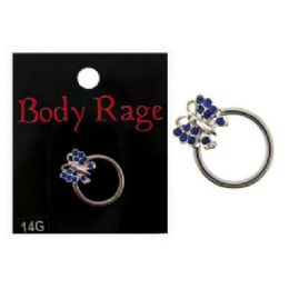 60 Pieces Surgical Steel Ring With Butterfly - Body Jewelry