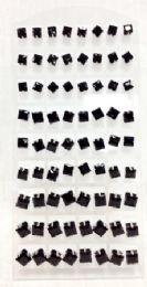 180 Pieces Black Cube Stud Earrings Display - Earrings