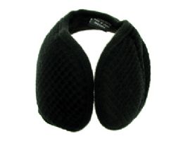 48 Wholesale Earmuffs With A Band That Goes Behind The Head With A Diamond Shaped Design Print
