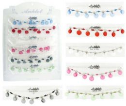 72 Wholesale SilveR-Tone Chain With Acrylic Disc Dangles