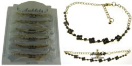 72 Wholesale GolD-Tone Chain With Round And Diamond Shaped Crystal Accents