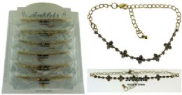 72 Wholesale GolD-Tone Chain With Multiple Cross Shaped Accents And Round Crystal Accents