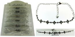 72 Wholesale SilveR-Tone Chain With Multiple Cross Shaped Accents And Round Crystal Accents