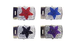 72 Pairs Studded Belt Buckle With Studded Star - Belt Buckles
