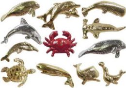 60 Wholesale Assorted Styles Gold Tone And Silver Tone Sea Life Tac Pins