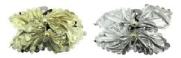 72 Pieces Silver And Gold Metallic Fabric Hair Barrettes - Hair Accessories