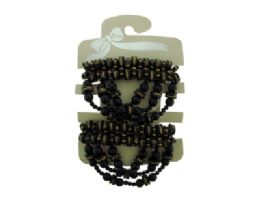 72 Pieces Black Acrylic Beaded Hair Barrette - Hair Accessories
