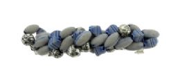 72 Pieces Blue Acrylic Beads On A Metal Snap Clip - Hair Accessories