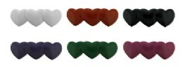 72 Pieces Assorted Color Heart Shaped Acrylic Hair Barrette. - Hair Accessories