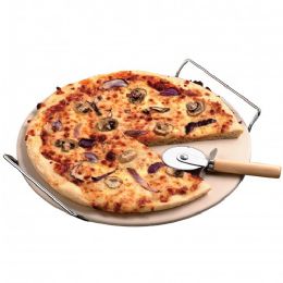 4 Pieces OveN-Safe Pizza Stone & Rack - Baking Supplies