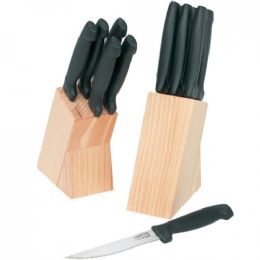 24 Wholesale 6 Piece Steak Knives In Wood Block