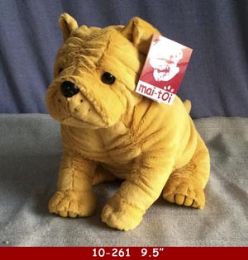 12 Wholesale 9.5" Plush Dog Beige Color