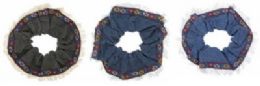 72 Wholesale Assorted Cotton Denim Fabric With A Floral Ribbon Trim
