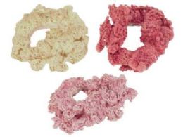 72 Units of Assorted Color Crochet Look Scrunchies - Hair Scrunchies