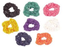 72 Wholesale Assorted Color Crochet Look Scrunchies