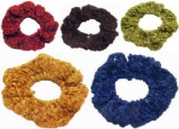 72 Pieces Assorted Color Crochet Look Scrunchies - Hair Scrunchies