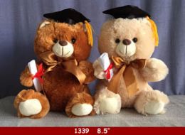 12 Pairs 8.5" Graduation Bear Pair - Plush Toys