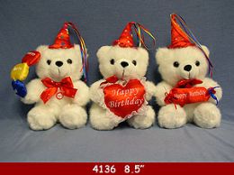 24 Pieces 8.5" Birthday Bear - Plush Toys