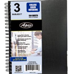 24 Pieces 3 Subject College Ruled Double Wire Notebook - 150 Sheets - Notebooks