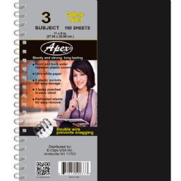 24 Wholesale 3 Subject Poly Notebook - College Ruled