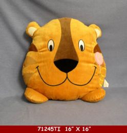 12 Pieces 16" X 16" Stuffed Tiger Pillow - Pillows