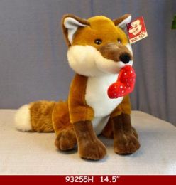 18 Wholesale 14.5" Plush Toy Fox With Love You Heart