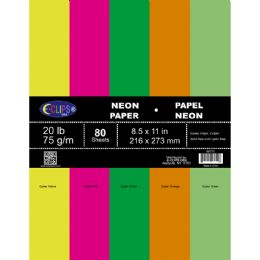 24 Pieces MultI-Purpose Paper, 80 Sheets, Neon Colors - Paper