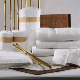 12 Wholesale Bamboo Cotton Bath Towel Collection In White