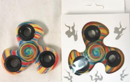 24 Bulk Wholesale Swirl Rainbow Candle Graphic Fidget Spinners