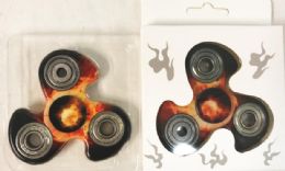 24 Wholesale Wholesale Graphic Fire Ball Fidget Spinner