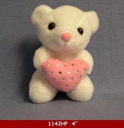 48 Wholesale 5" Sitting Bear With Pink Heart