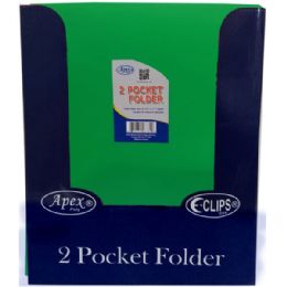 48 Pieces 2 Pocket Poly Folder, No Holes, Matt/shinny, Green, In Display - Folders and Report Covers