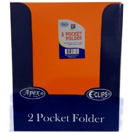 48 Pieces 2 Pocket Poly Folder, No Holes, Matt/shinny, Orange, In Display - Folders and Report Covers