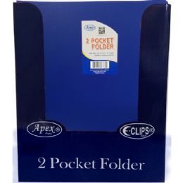 48 Wholesale Navy Plastic 2 Pocket Folders - 9.5" X 11.5"
