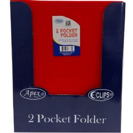 48 Pieces Red Plastic 2 Pocket Folders - 9.5" X 11.5" - Folders and Report Covers