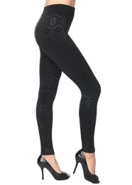 36 Pieces Women's Aztec Leggings With Brushed Lining - Womens Leggings