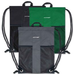 48 Wholesale Adventure Trails Drawstring Backpack 3 Colors