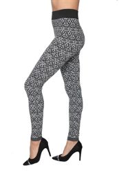 36 Pieces Hacci Knit Leggings With Brushed Lining - Womens Leggings