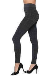 36 Wholesale Hacci Knit Leggings With Brushed Lining