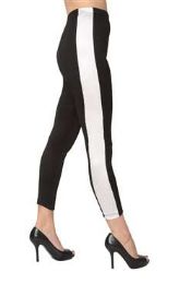 36 Wholesale Women's Black & White Stripe Leggings