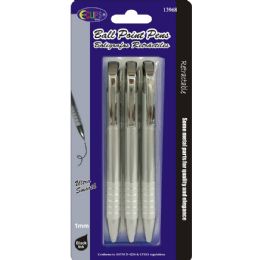 48 Wholesale Ball Point Retractable Pens, 3 Pk., Black Ink