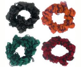 60 Pairs Assorted MultI-Color Nylon Hair Scrunchies - Hair Scrunchies