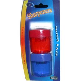 48 Wholesale Pencil & Crayon Sharpener, 2 Pk., Asst. Colors