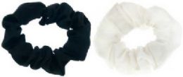 60 Wholesale Assorted Black And White Scrunchies