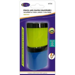 48 Pieces Sharpeners, For Pencils & Crayons, With Large Receptacle, 2 Pk., Asst. Colors - Sharpeners