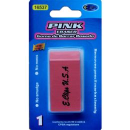 144 Wholesale Big Pink Eraser - 1 Pack